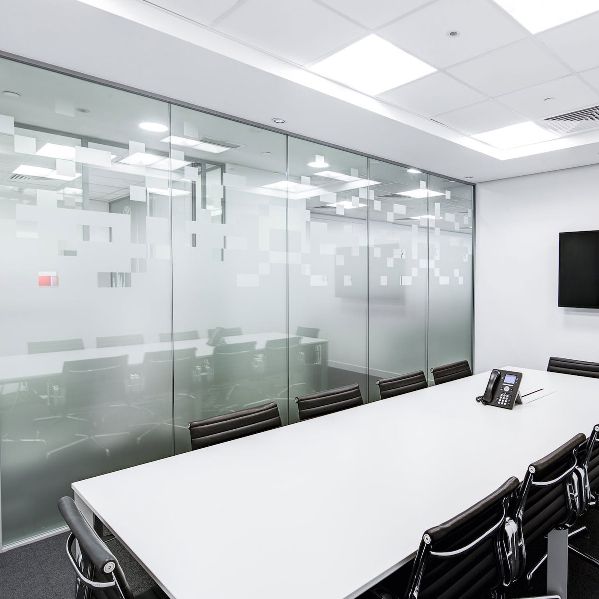 Parete manovrabile in vetro satinato meeting room